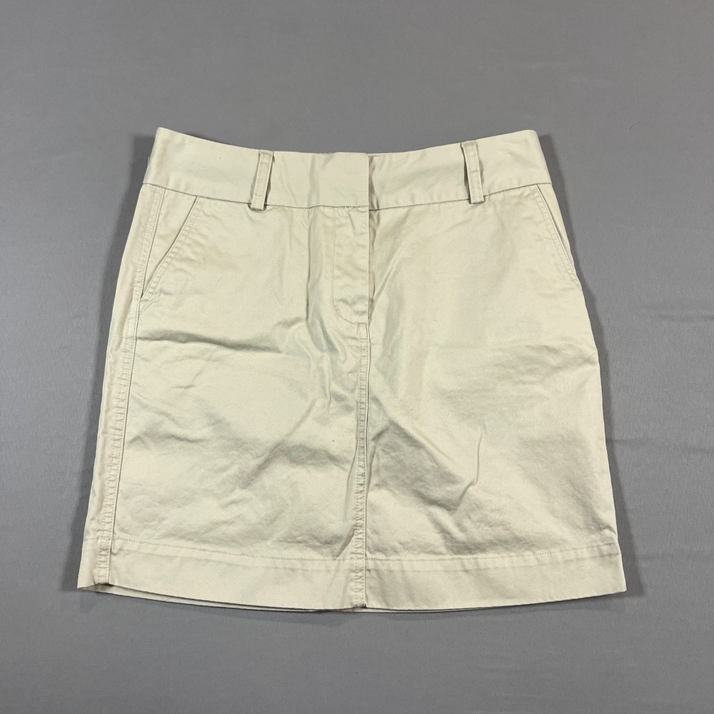 Vineyard Vines By Shep & Ian Mini Skirt Womens 4 Beige Cotton Belt Loop Casual